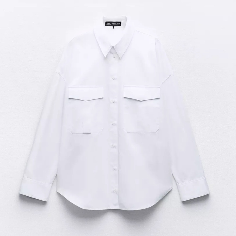 Zara White Button Down Shirt